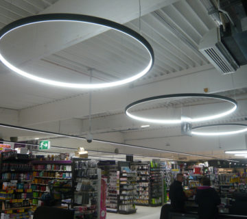 Suspension led supermarché